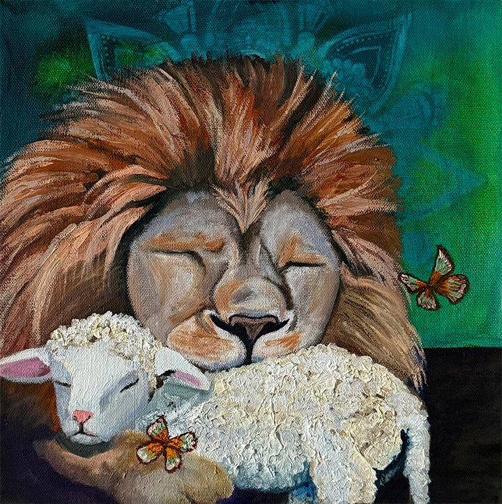 Lion and Lamb (Original Art)