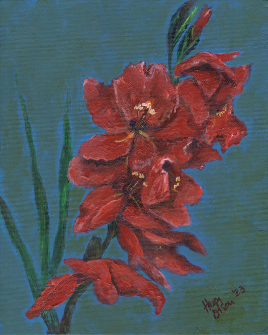 Original Red Gladiola (Original Art)